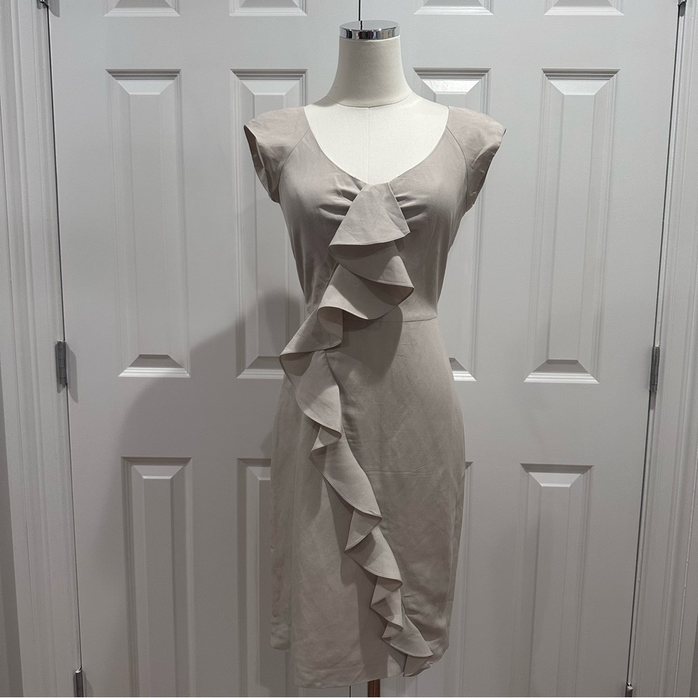 Rebecca Taylor SILK Ruffles Tiered Cap Sleeve Scoop Neck Cocktail Dress Size 2